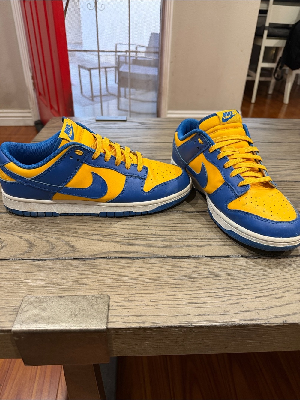 Nike Low Top Sneakers in Blue and Yellow Contrast UCLA Dunks - Picture 2 of 6